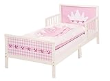 roba 20332 Themenbett 'Krone', Kinderbett inklusive Matratze, Bettwäsche & Lattenrost für Mädchen, rosa