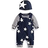 SFreeBo Baby Jungen Kleidung Winter Babykleidung Outfit Set Langarm Baumwolle Gestreiftes 3PCS Neugeborenes Babykleidung Jungen 0-3 Monate