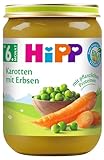 HiPP Bio Gemüse Karotten mit Erbsen, 6er Pack (6 x 190 g)